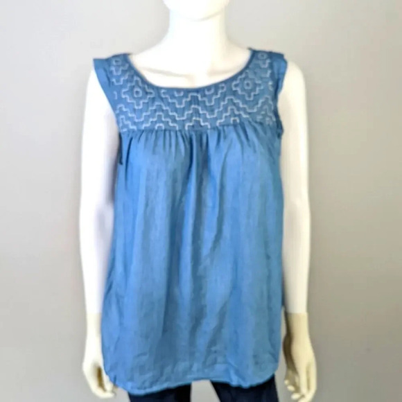 Loft Embroidered Peasant Blouse S - Picture 1 of 6